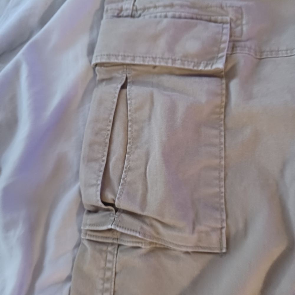 Lands End Brown Cargo Pants Mens Size 33 x 27 Traditional Fit Side Back Pockets - Picture 3 of 7